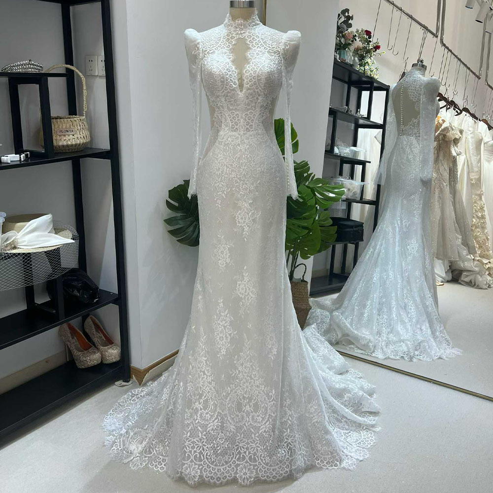 Embroidery Organza - Robe de mariée sirène brodée à