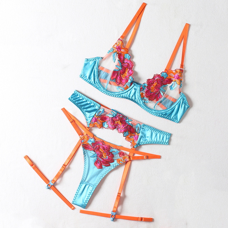Embroidery Underwear - Ensemble érotique en dentelle sexy pour