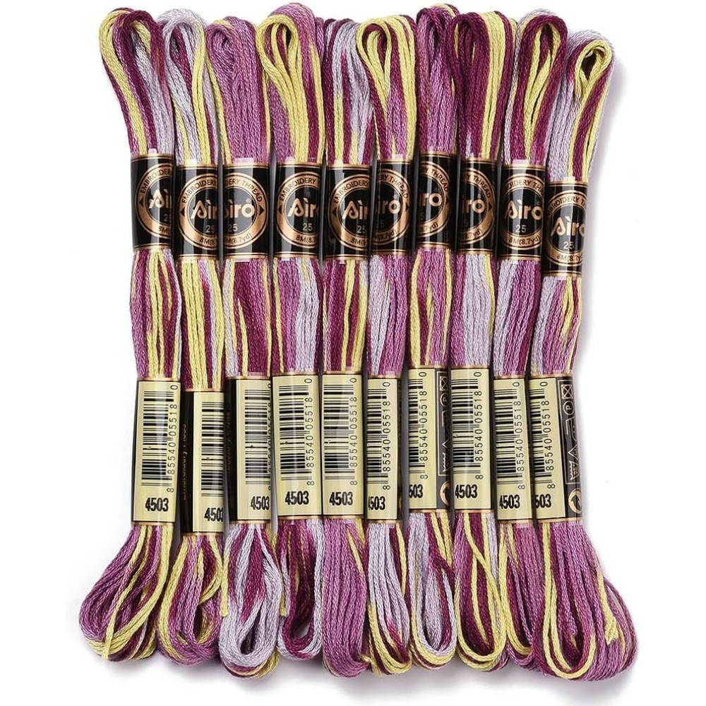 Embroidery Floss - Fil à broder panaché violet, 6
