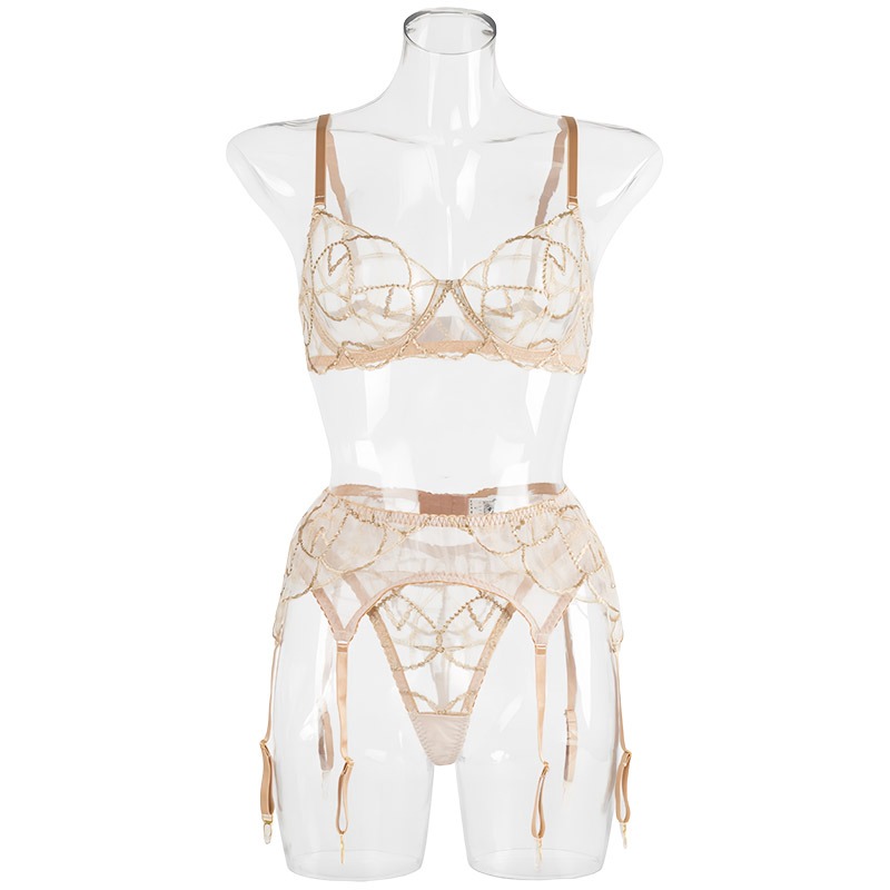 Embroidery Underwear - Ensemble de lingerie sexy pour femme,