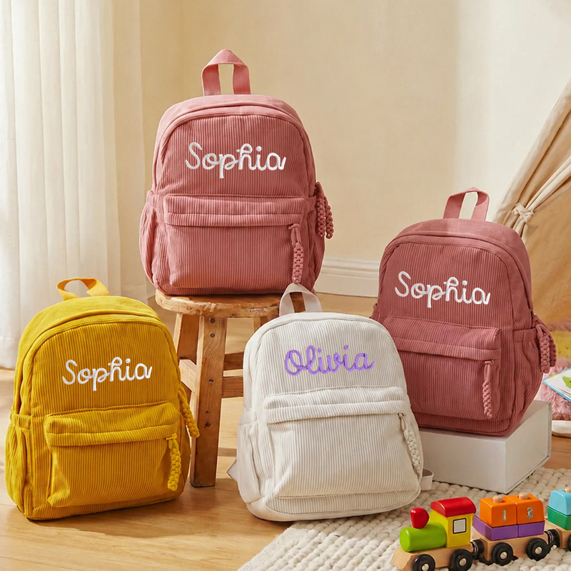 Embroidery Name - Sac à dos personnalisé en velours