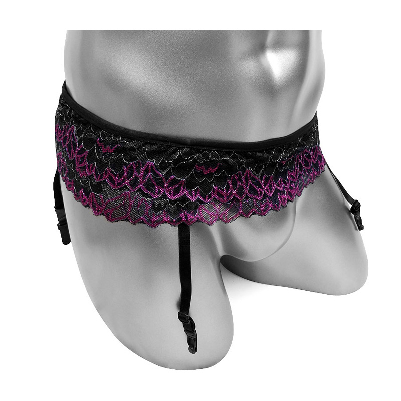 Embroidery Underwear - Mode Sexy Bretelles Sissy Habillé Sheer