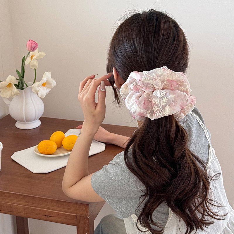 Embroidery Organza - Chouchous pour cheveux en organza brodé,