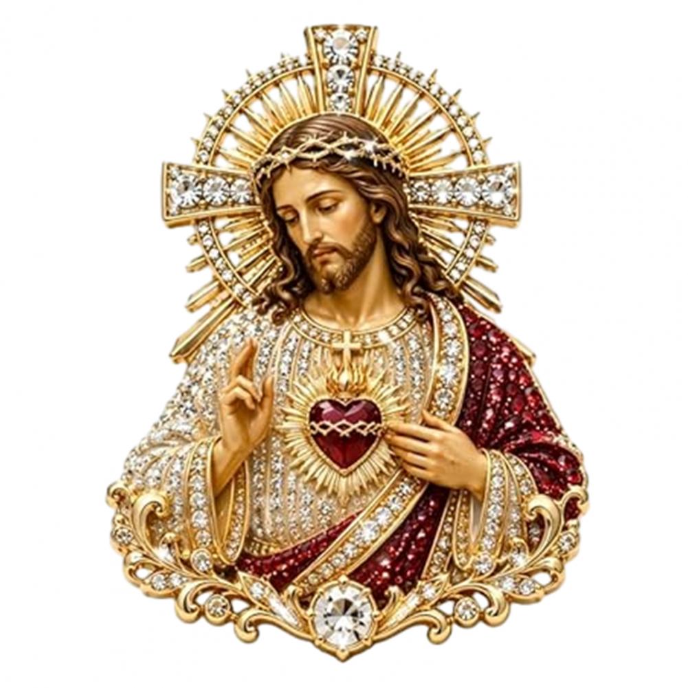 Embroidery Jesus - Broche de foi chrétienne, Broche Cœur