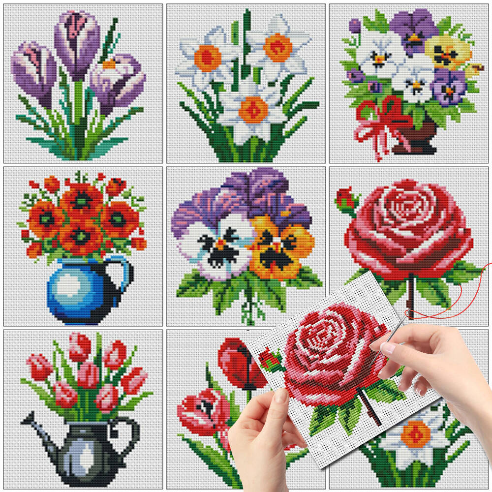 Embroidery Design Patterns Flowers - Evershine 8 pièces Mini Motif Floral