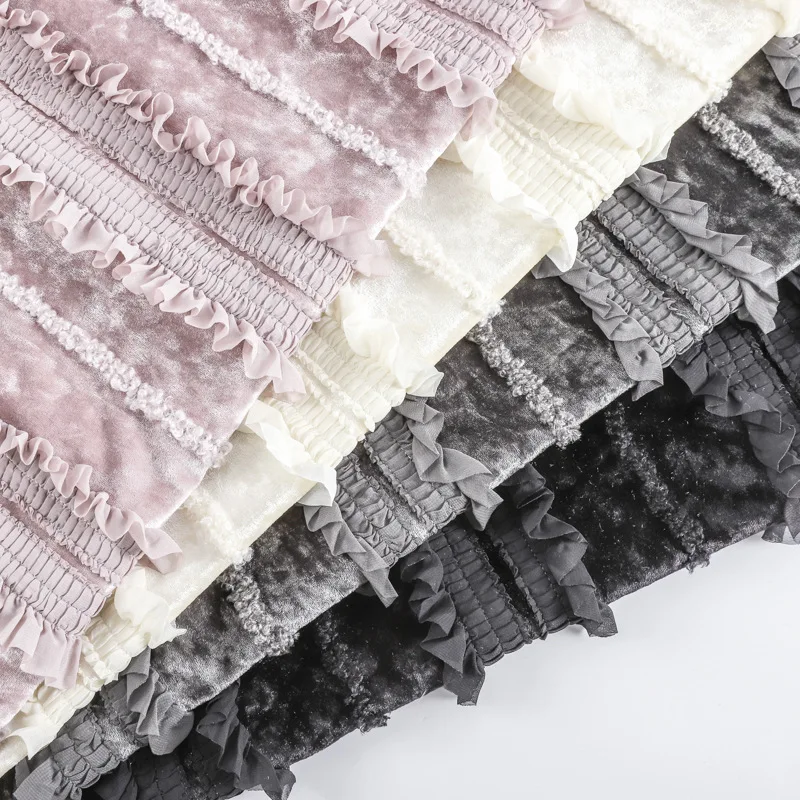 Embroidery Design 3D - Nouveau tissu extensible en velours avec