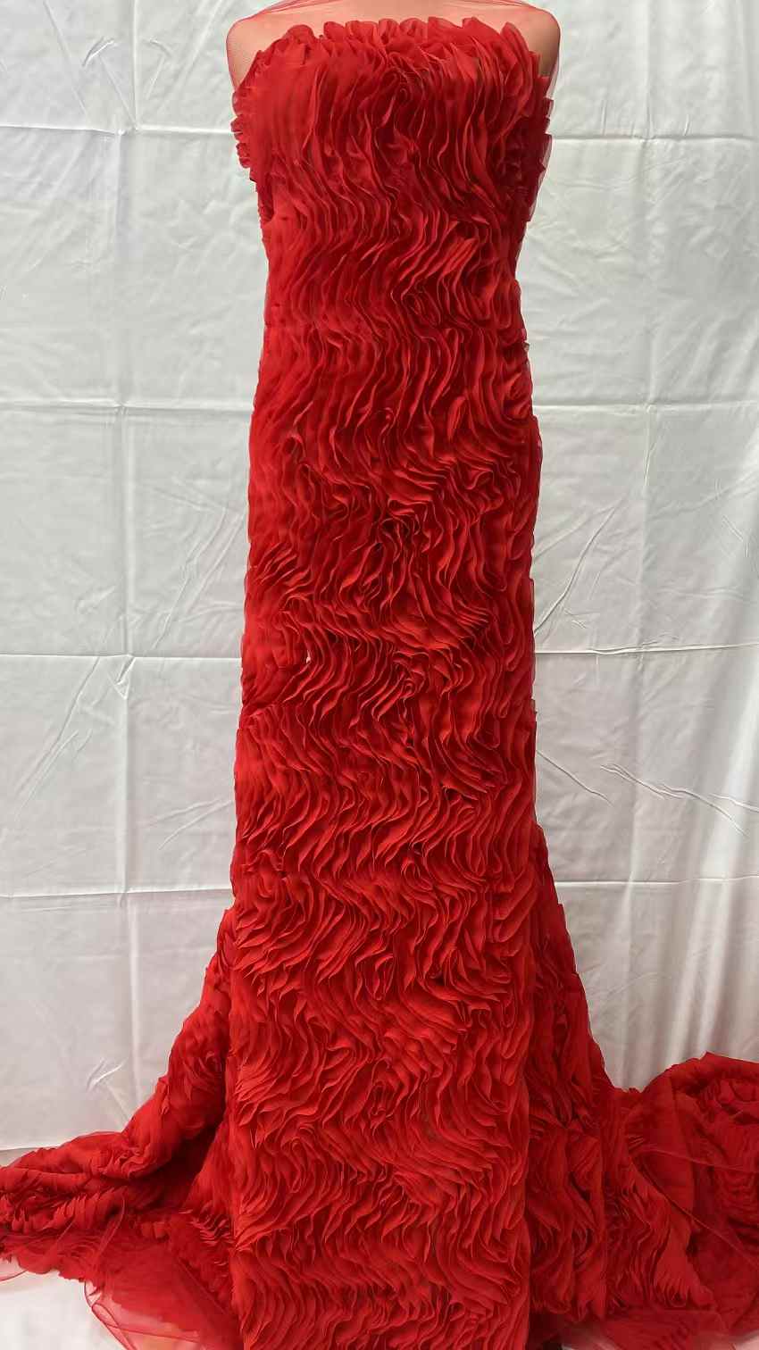 Embroidery Design 3D - Tissu africain en dentelle Tulle, nouveau