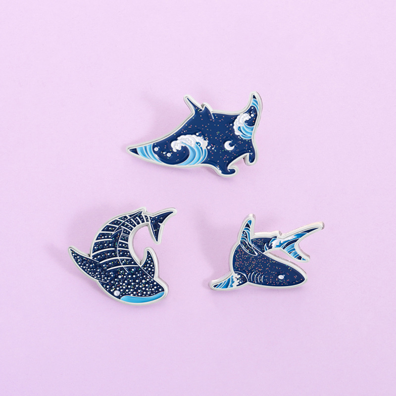 Embroidery Whale - Broches en émail créatives sur le