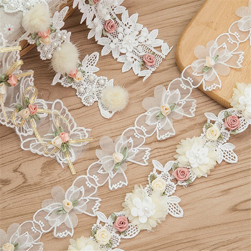 Embroidery Design 3D - Dentelle brodée 3D motif floral, garniture