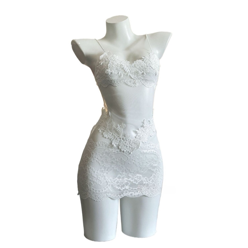 Embroidery Underwear - Robe bustier sexy en dentelle brodée