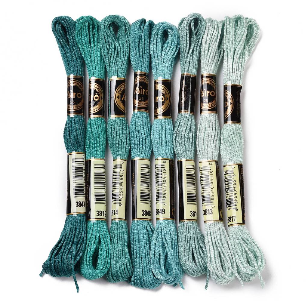 Embroidery Floss - 1 lot de 8 écheveaux de