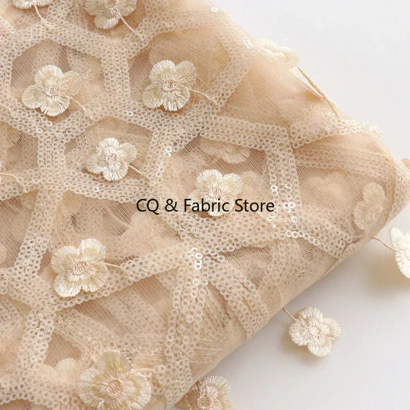 Embroidery Design 3D - Petit broderie florale abricot 3D, tissu