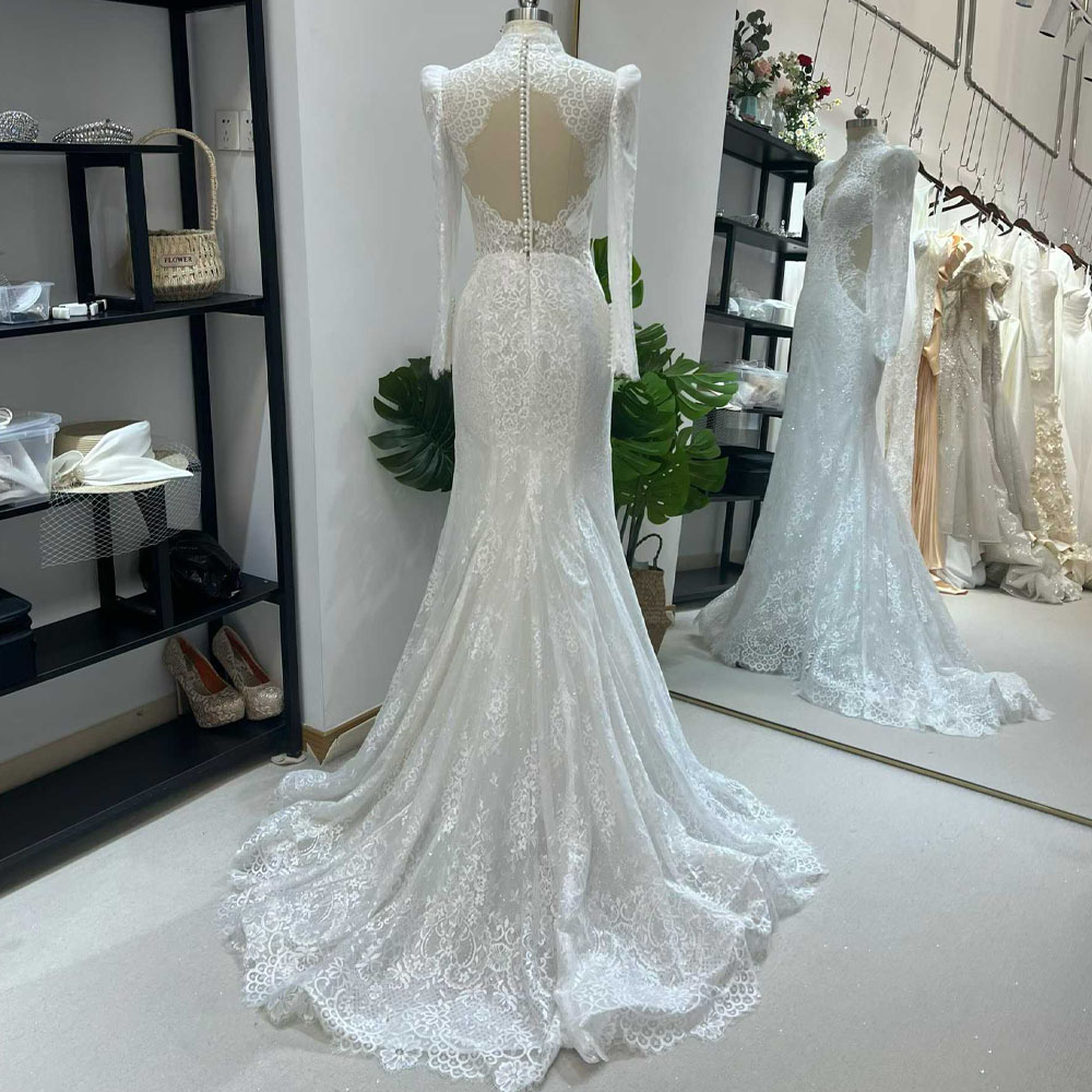 Robe de mariée sirène brodée à - Embroidery Organza avis et prix