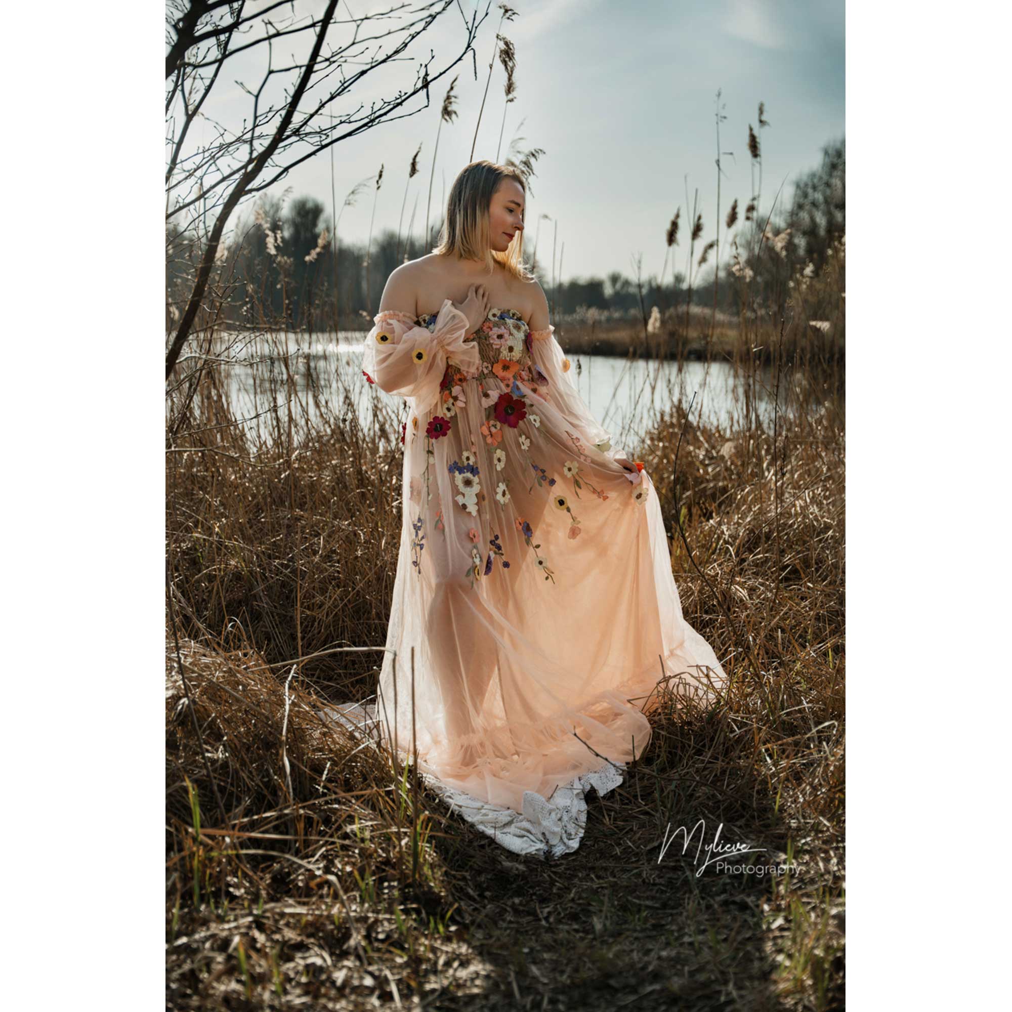 Robe Don&Judy en organza color - Embroidery Organza avis et prix