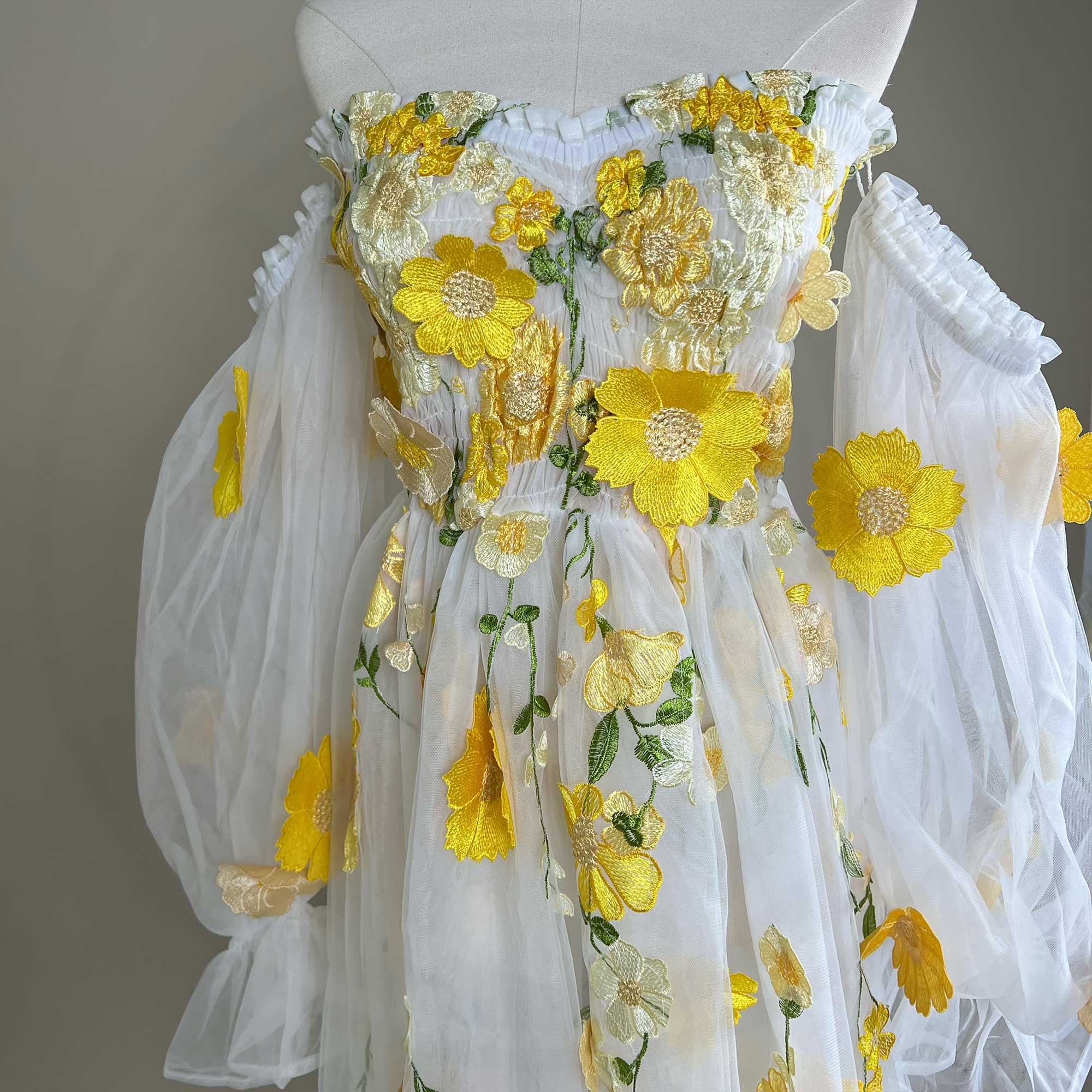Robe Don&Judy en organza color - Embroidery Organza avis et prix