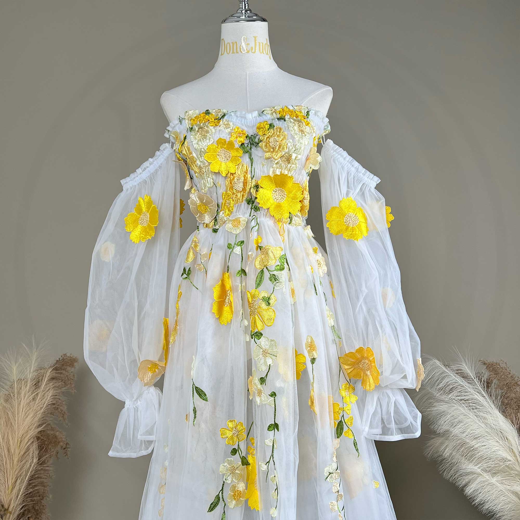 Robe Don&Judy en organza color - Embroidery Organza avis et prix