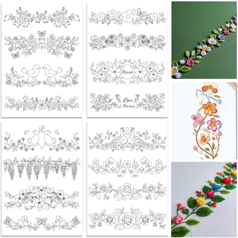 ORIGACH 4 Feuilles de Stabilis - Embroidery Design Patterns Flowers avis et prix