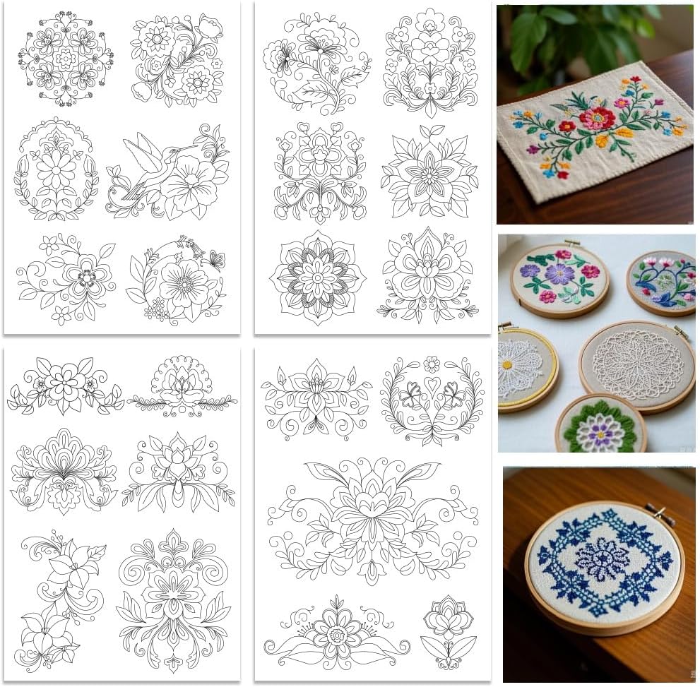 ORIGACH 4 Feuilles de Stabilis - Embroidery Design Patterns Flowers avis et prix