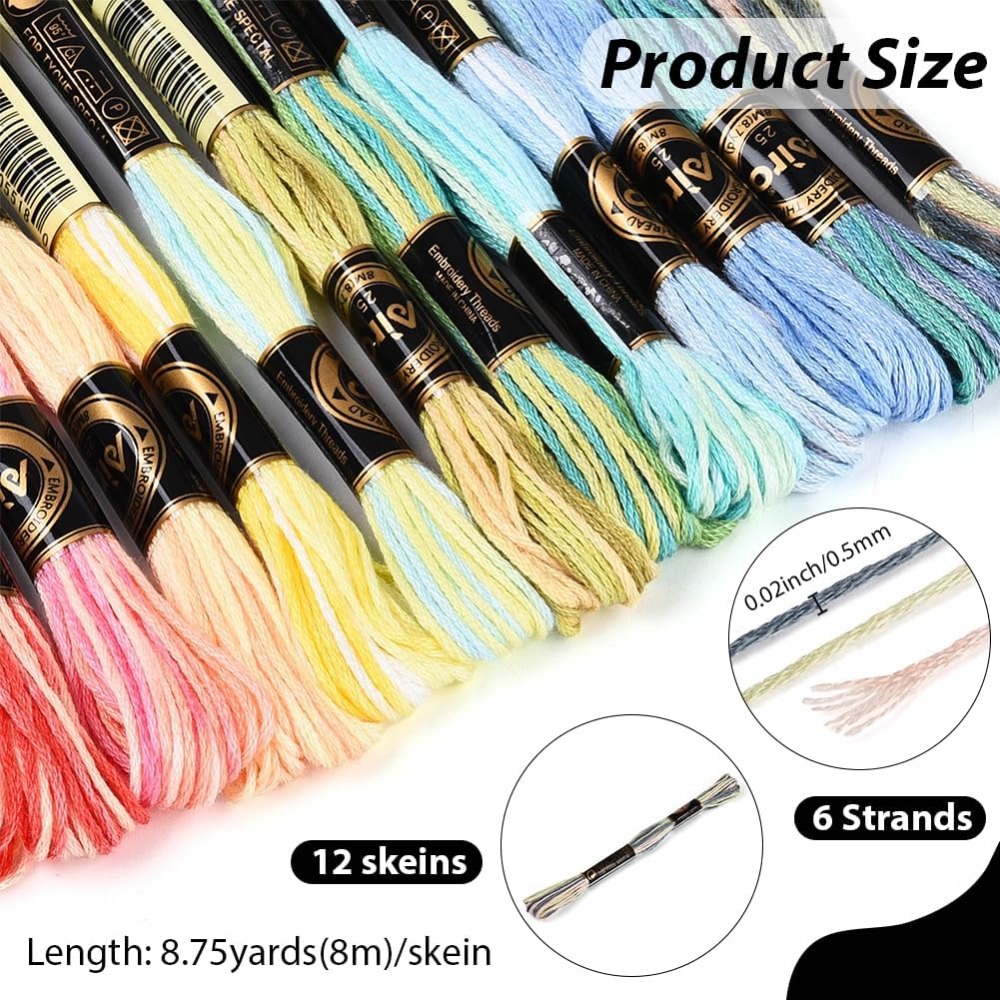 12 écheveaux de fil à broder e - Embroidery Floss avis et prix