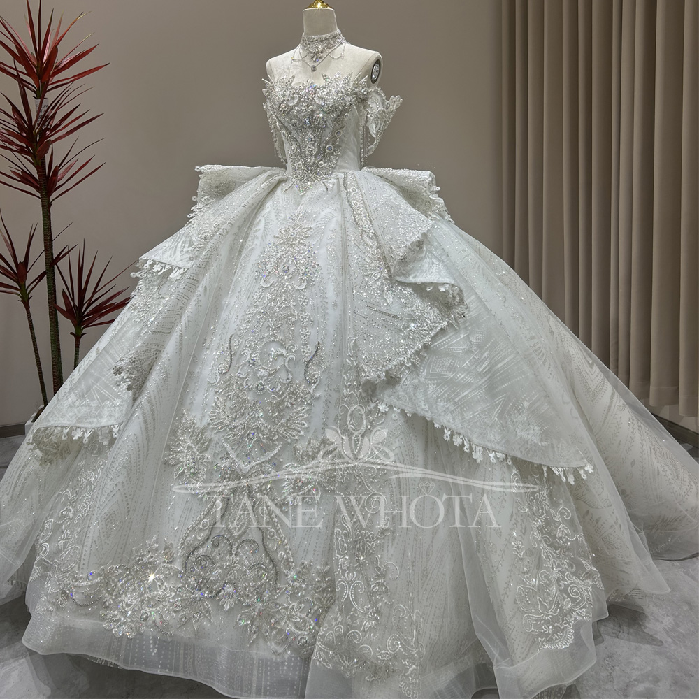 Robes De Mariée Sur Mesure ché - Embroidery Organza avis et prix