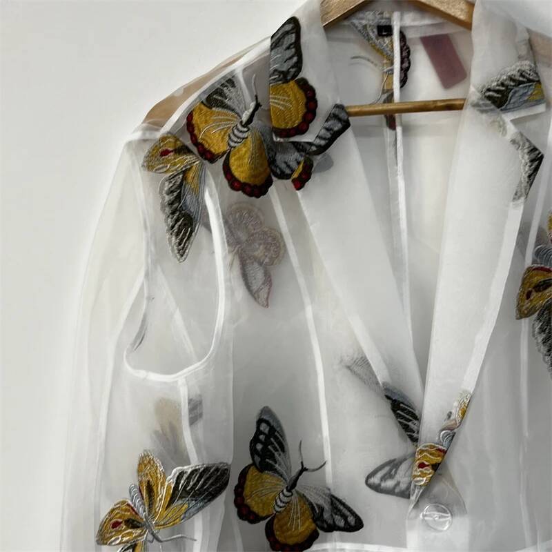 Gilet en organza brodé personn - Embroidery Organza avis et prix