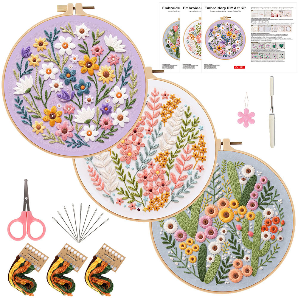 Kit de broderie DIY floral pou - Embroidery Guide Paper avis et prix
