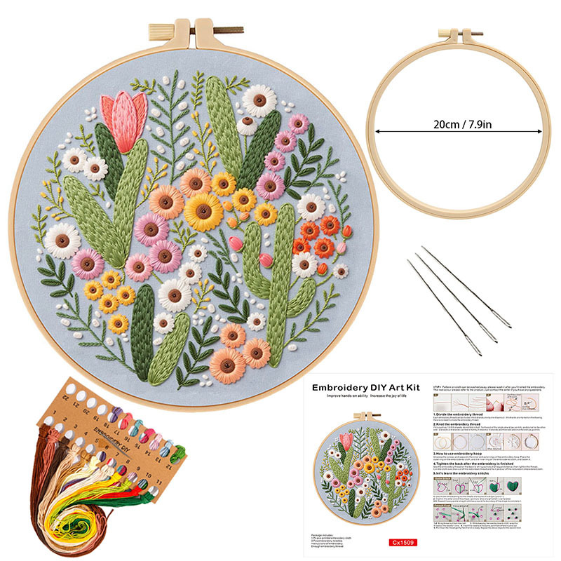 Kit de broderie DIY floral pou - Embroidery Guide Paper avis et prix