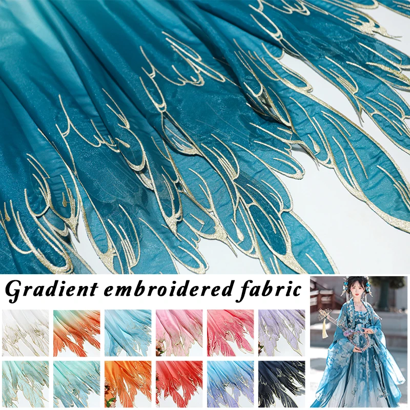 Tissu brodé lourd dégradé Hanf - Embroidery Gradient avis et prix
