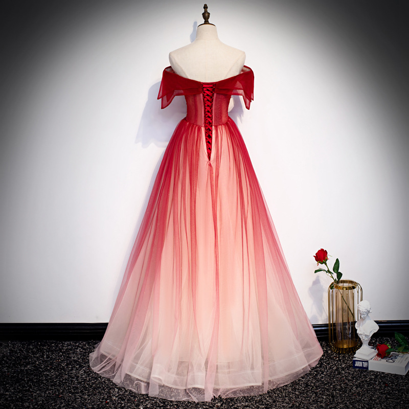 Robe de soirée longue à bretel - Embroidery Gradient avis et prix