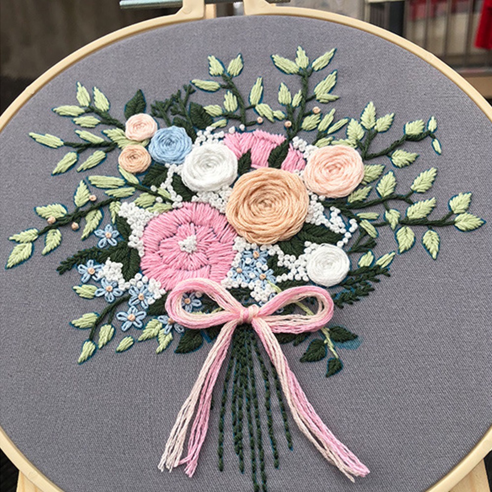Kit de broderie imprimé avec m - Embroidery Design Patterns Flowers avis et prix