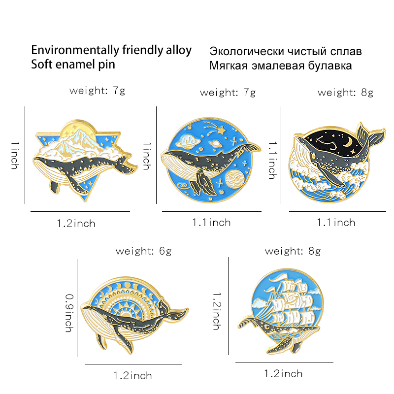 Épingles en émail d'animaux de - Embroidery Whale avis et prix