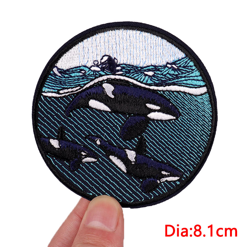 Van gogh Patch vagues Animal/b - Embroidery Whale avis et prix