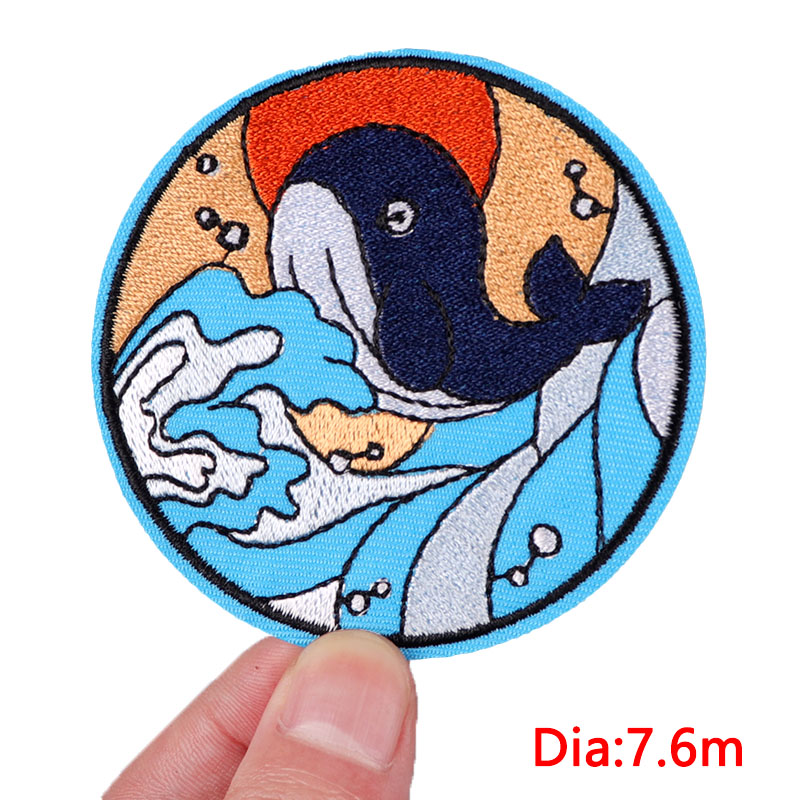 Van gogh Patch vagues Animal/b - Embroidery Whale avis et prix