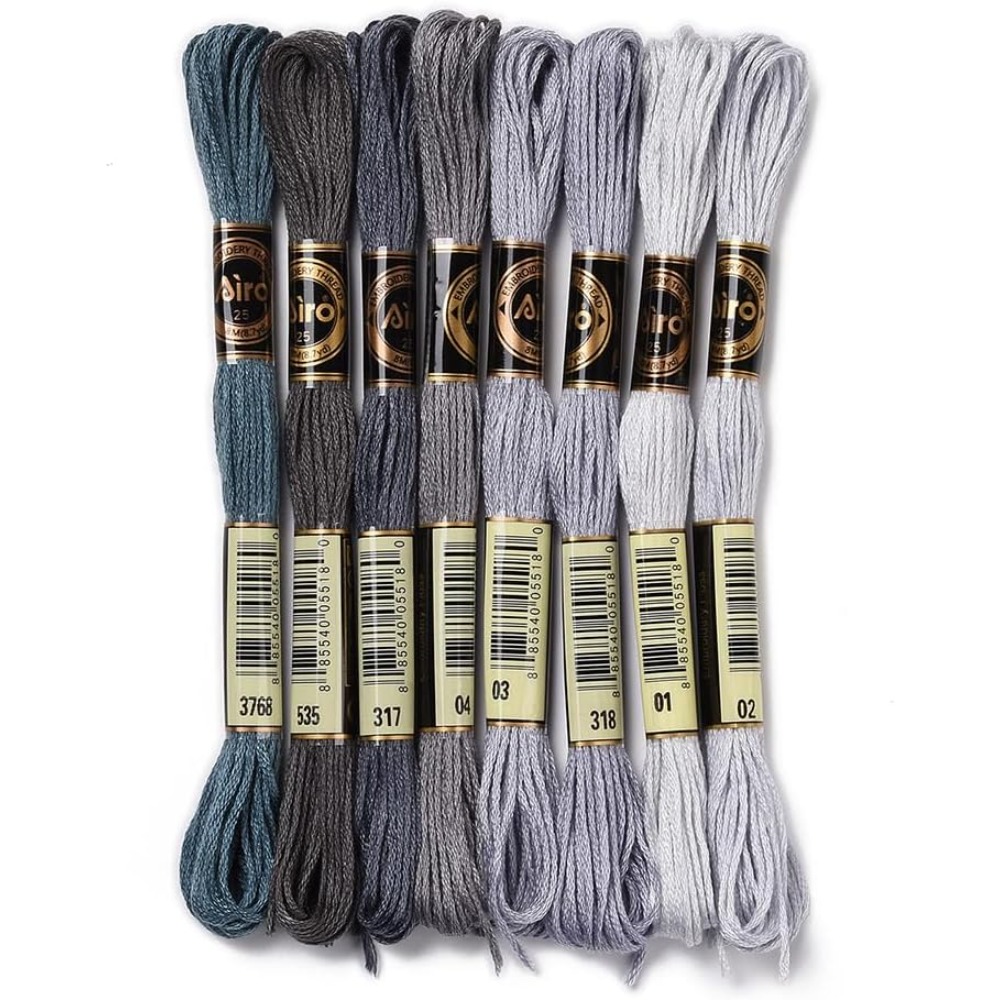 8 écheveaux 70 Yards gris Brac - Embroidery Floss avis et prix