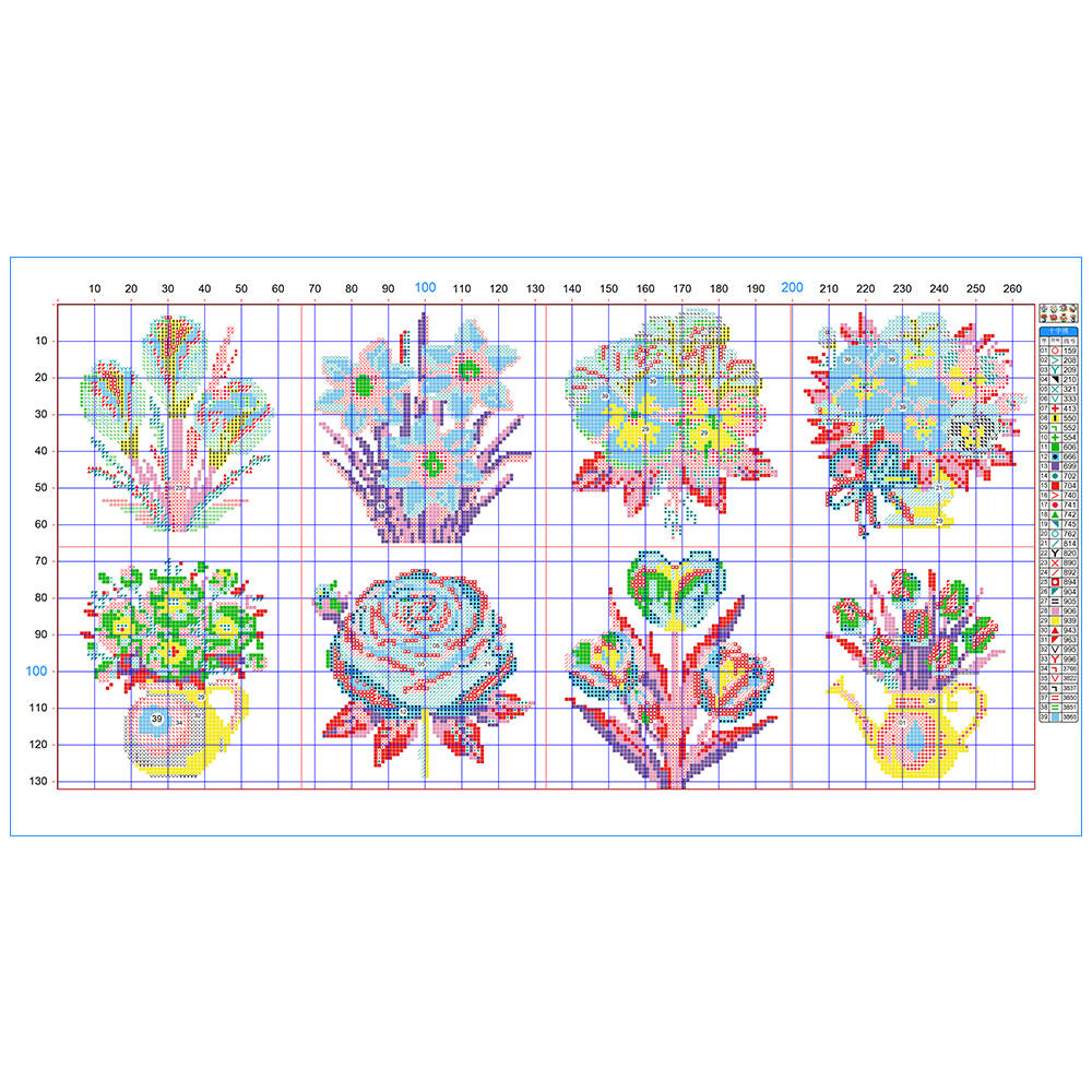 Evershine 8 pièces Mini Motif  - Embroidery Design Patterns Flowers avis et prix