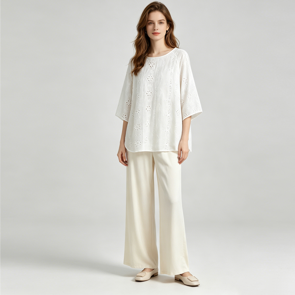 T-shirt grande taille blanc br - Embroidery Jersey avis et prix