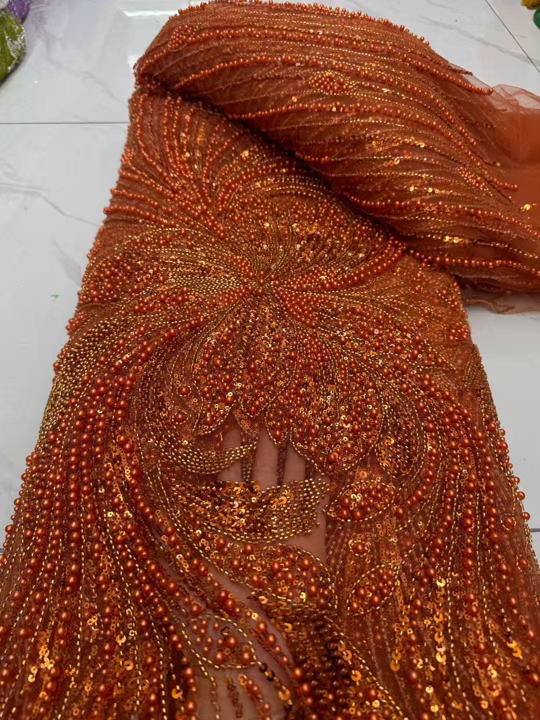 Tissus en dentelle perlée afri - Embroidery Gradient avis et prix