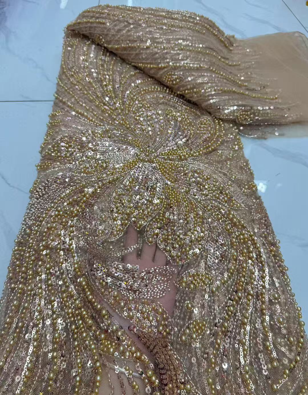 Tissus en dentelle perlée afri - Embroidery Gradient avis et prix