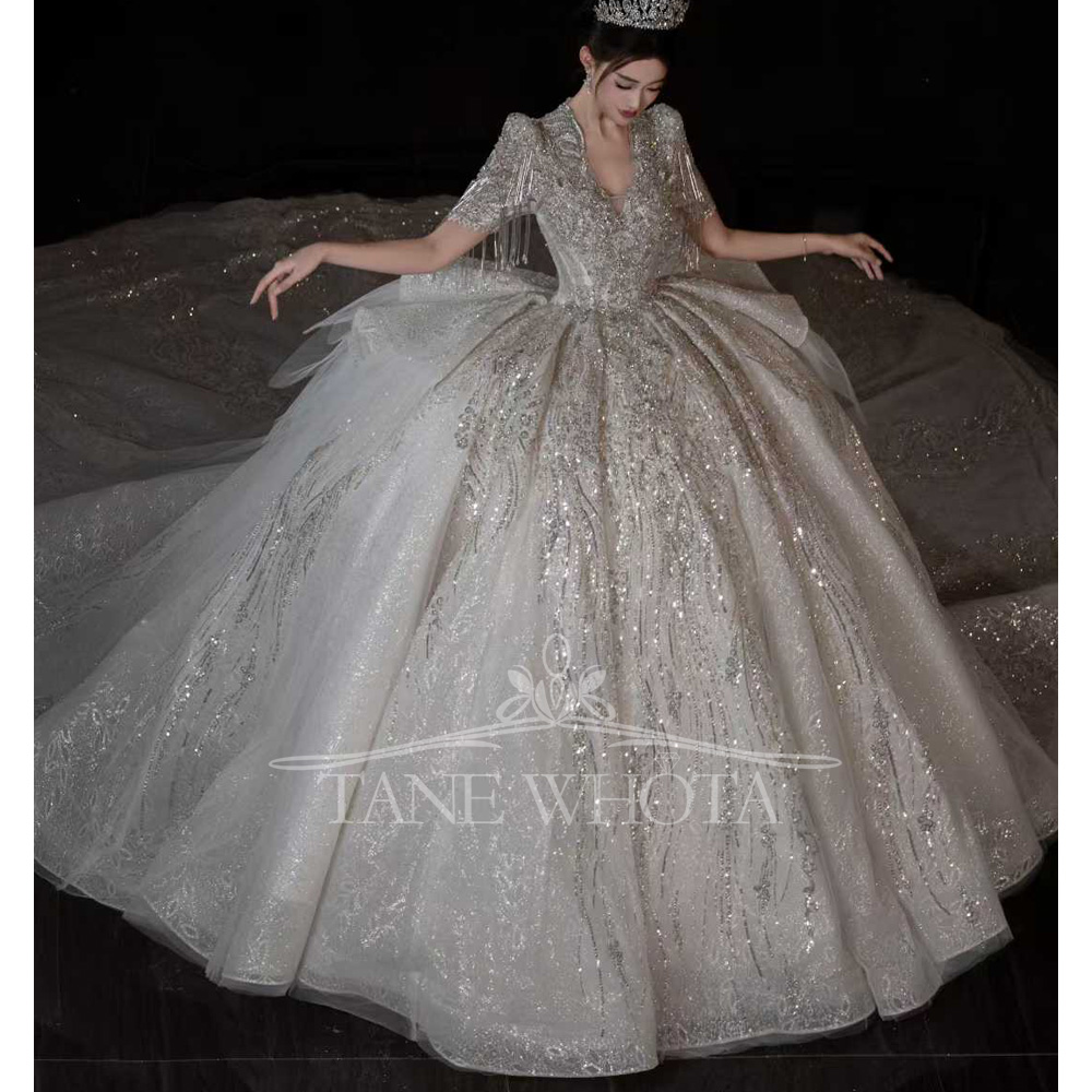 Robe de mariée de luxe à manch - Embroidery Organza avis et prix