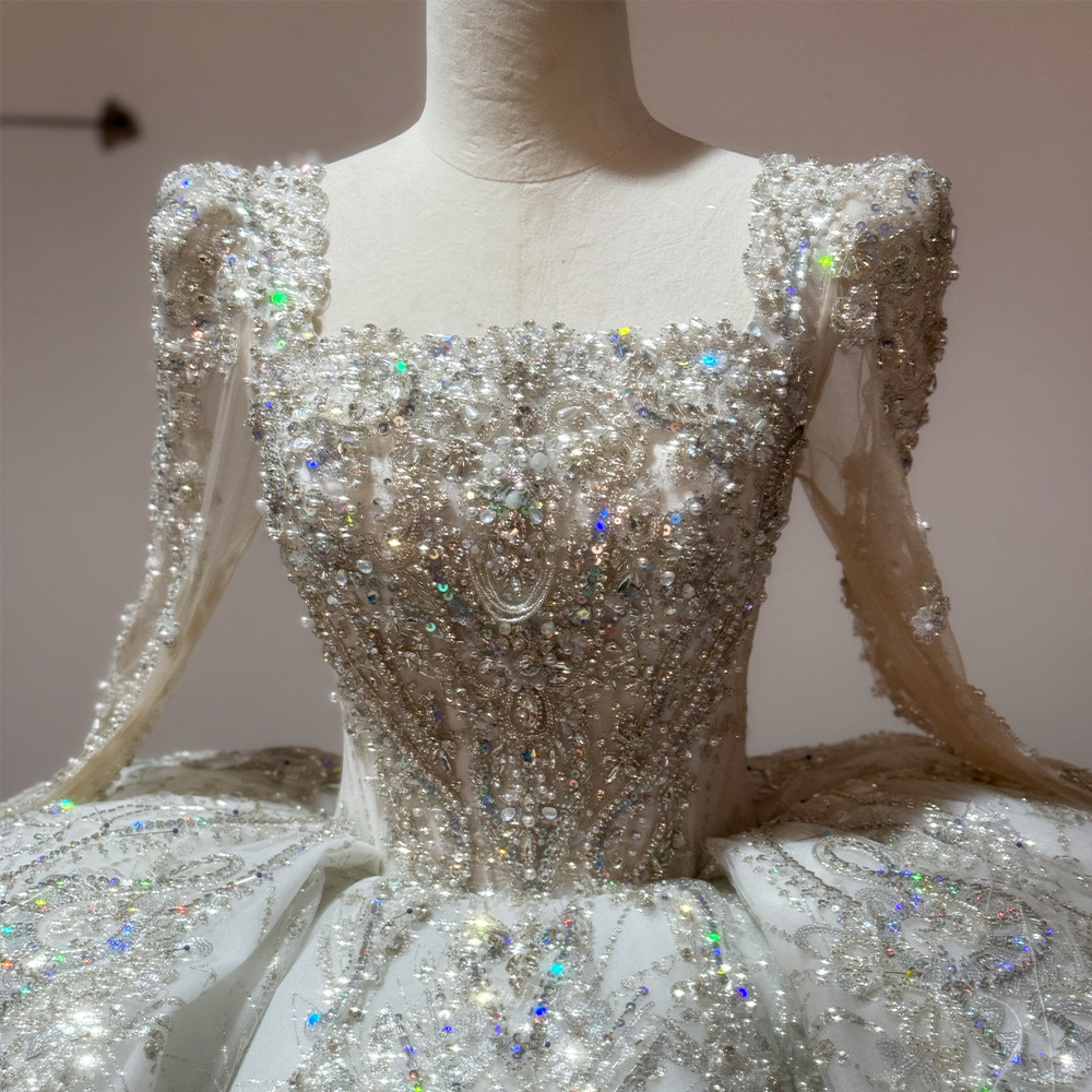 Robe Boda robe civile col carr - Embroidery Organza avis et prix
