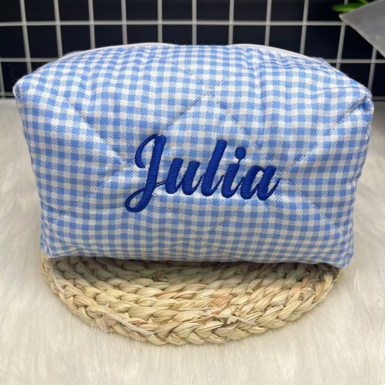 Sac à cosmétiques rayé de gran - Embroidery Name avis et prix