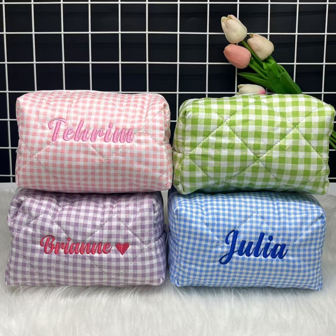 Sac à cosmétiques rayé de gran - Embroidery Name avis et prix